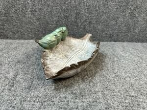 Decorative Bird Figurine Bowl Leaf Design Home Decor Sculpture